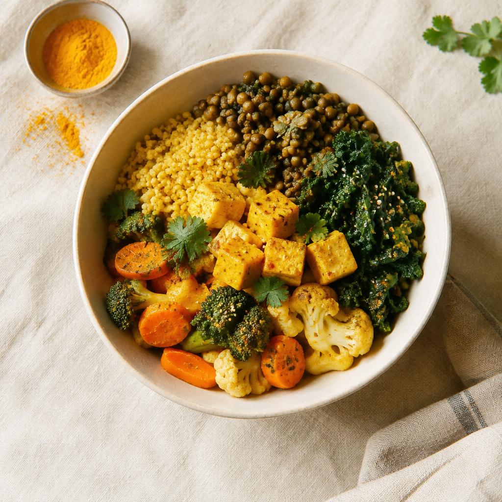 Balanced Indian-inspired healthy meal bowl